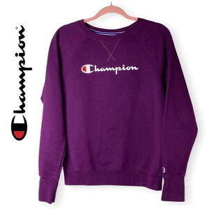 Champion Purple Crew Neck Sweater with V  Stitch